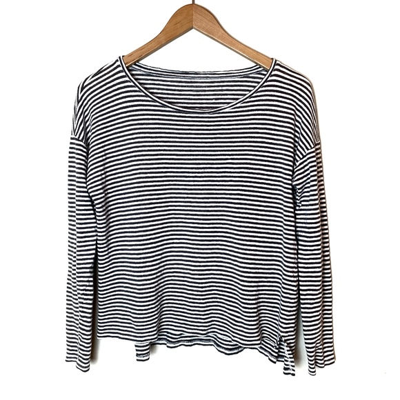 Eileen Fisher Tops - Eileen Fisher Striped Organic Linen Split Hem Top